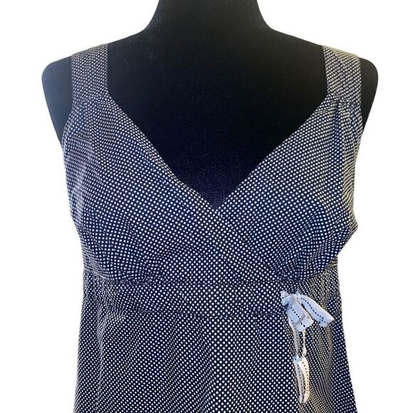 Tommy Hilfiger Black with White Polkadots Babydoll Style Halter Top Sz 10 - Picture 2 of 11